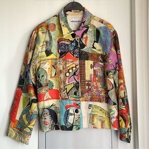 Ultimate Picasso Colourful Art Print Button-Up Jacket